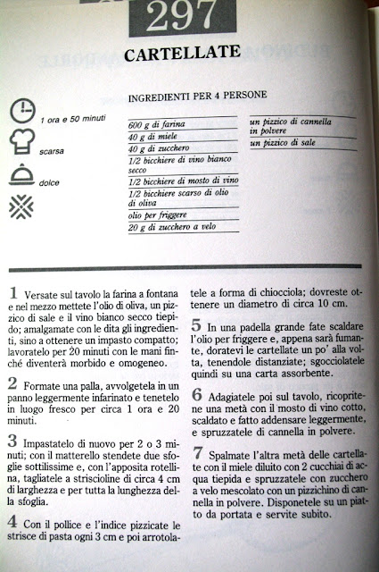 receta original en italiano de las cartellate