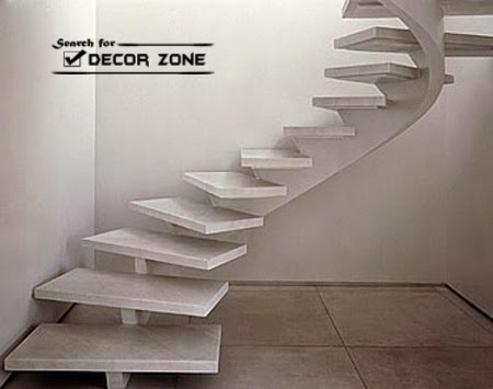 staircase design without railings for modern interior