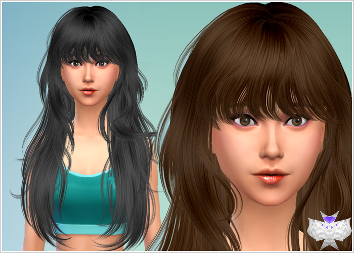 Sims 4 CC Blue Messy Hair - wide 5