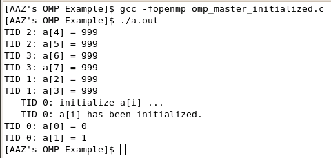 aaz 的記憶倉庫: OpenMP 心得 (六) Single Construct and Master Construct