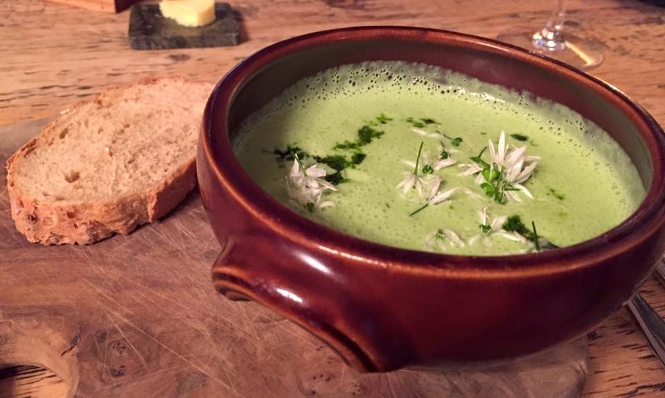Pipe and Glass Pub - michelin star - Yorkshire - Watercress and wild garlic soup