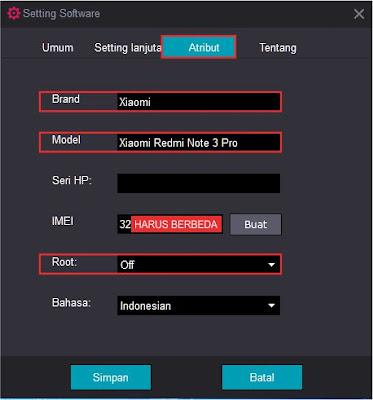 Setting Software Atribut KOPLAYER Setting Software Atribut KOPLAYER