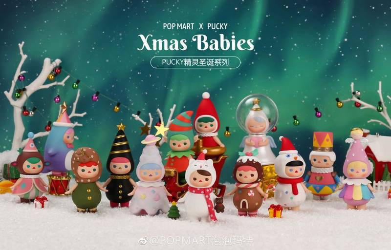 New Pucky x POP MART Xmas Babies 1/12 Xmas Elf Figure Designer Toy  