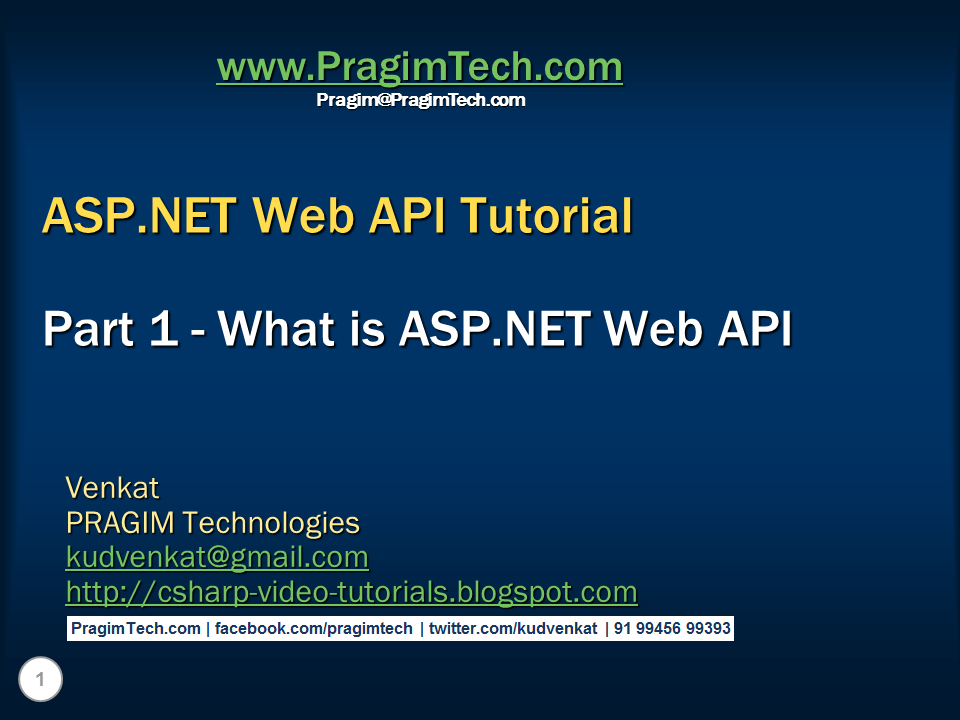 Sql server, .net and c# video tutorial: What is ASP.NET Web API
