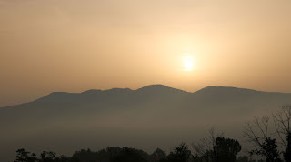 The day begins in a hazy glow The day begins in a hazy glow