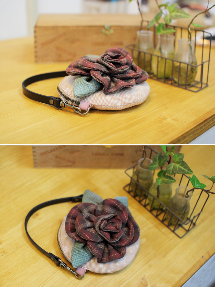 Simple handbag: flower appliqué tutorial. DIY tutorial in pictures. 