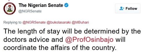 Medical Trip Senate Receives Buhari s Letter Here s the Medical Trip Senate Receives Buhari s Letter Here s the