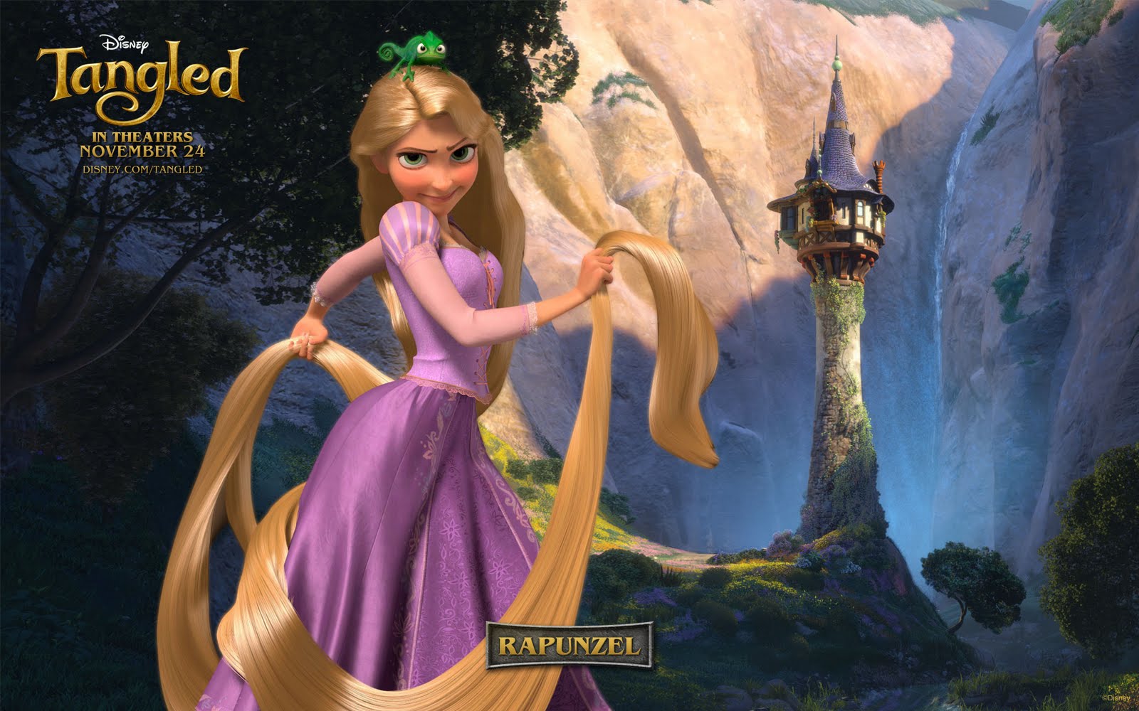 11 Disney Tangled Princess Rapunzel Wear Purple Dress