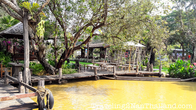 Garden of Huan Hung Tor Cafe in Nan town, North Thailand Destination Travel Guide Nan, North Thailand