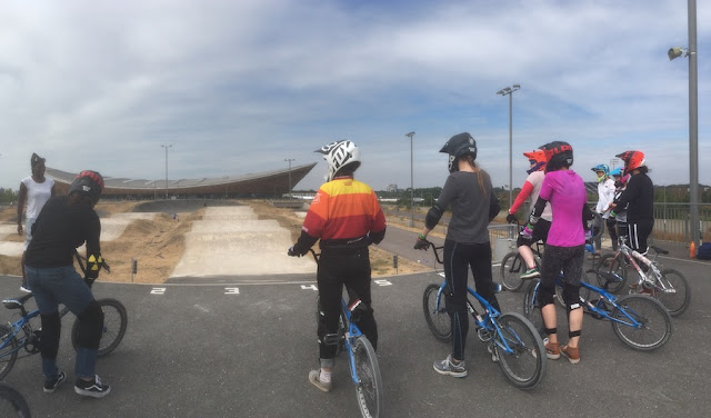 FitBits | BMXercise women's sessions at Lee Valley VeloPark - Tess Agnew fitness blogger FitBits | BMXercise at Lee Valley VeloPark top of the starting ramp - Tess Agnew fitness blogger