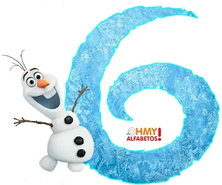 Alfabeto de Olaf de Frozen Sonriendo.