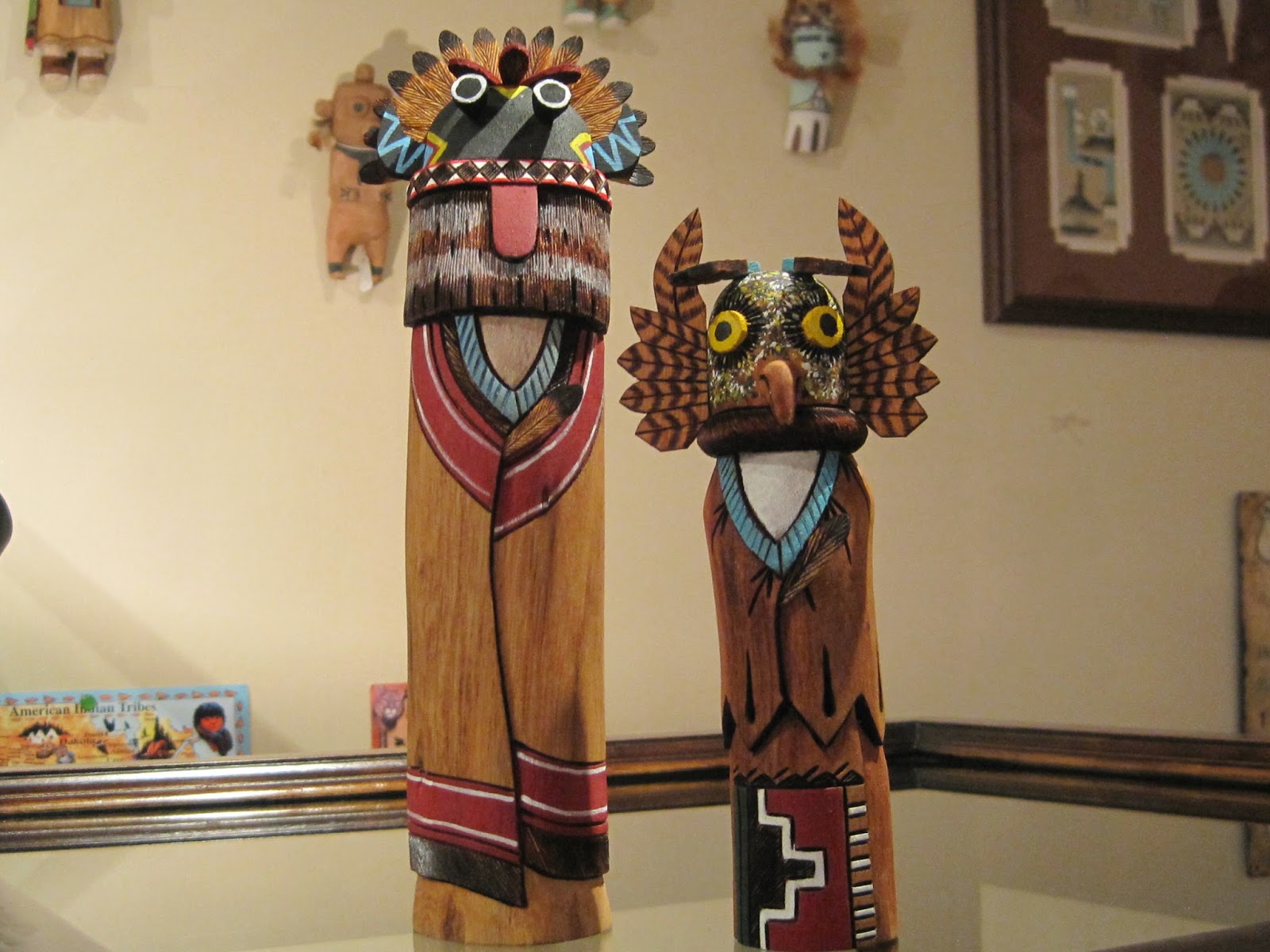 ホピ族 カチナドール 精霊 16cm 置物 HOPI カチーナ 木製 太鼓