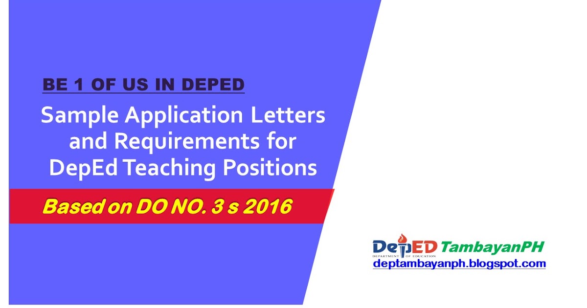Sample Application Letters and Requirements for DepEd Teaching
