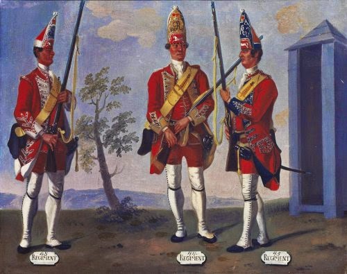 43rd, 44th and 45th Regiments of Foot, Grenadiers, 1751