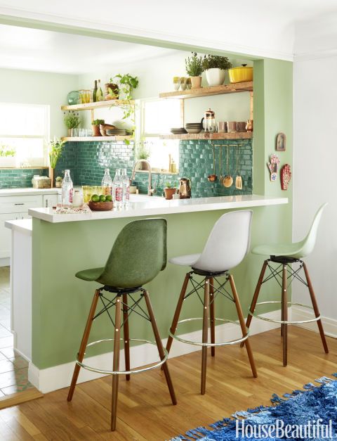 Boho home decor's maximalist maven share renovation - Jungalow kitchen 1 BoHoHome.com @bohosusan; Justina Blakeney interview in House Beautiful. Photos by David Tsay