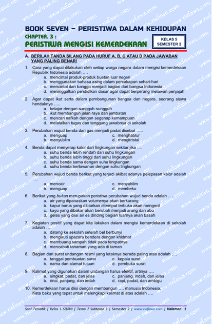 Cara yang sanggup dilakukan oleh setiap warga negara dalam mengisi kemerdekaan Republik Indo Download Soal Tematik Kelas 5 Tema 7 Subtema 3 Kurikulum 2013 Edisi Revisi Terbaru