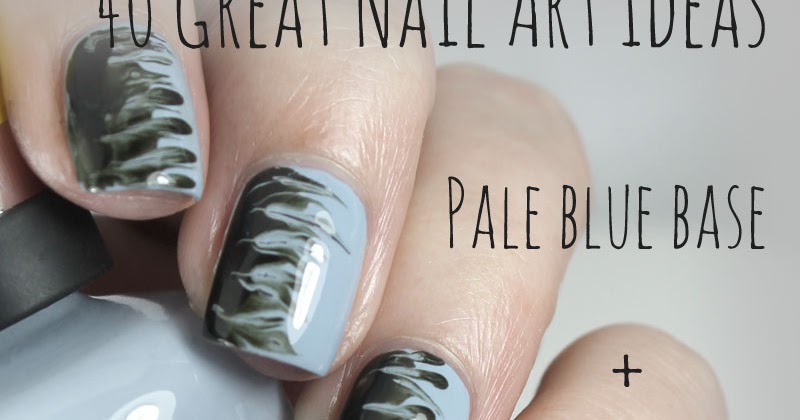 Bedlam Beauty: 40 Great Nail Art Ideas: Pale Blue Base + Needle Drag