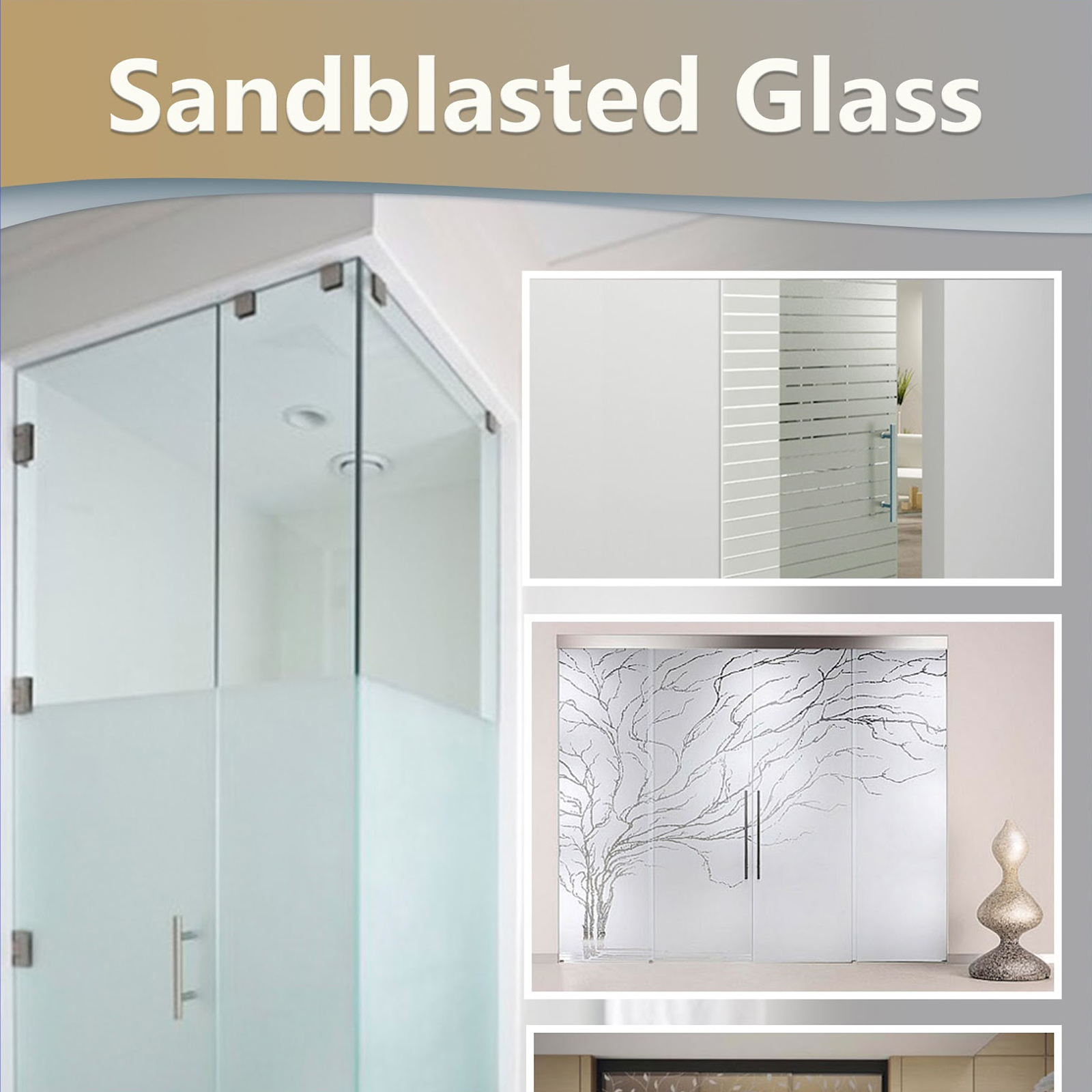 Sandblasted Glass Shower Door Installation