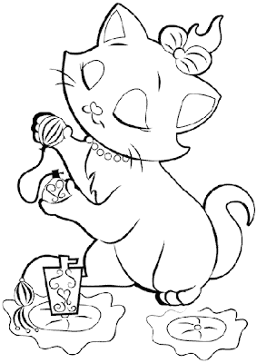 Rayito de Colores: Gatita Marie para colorear