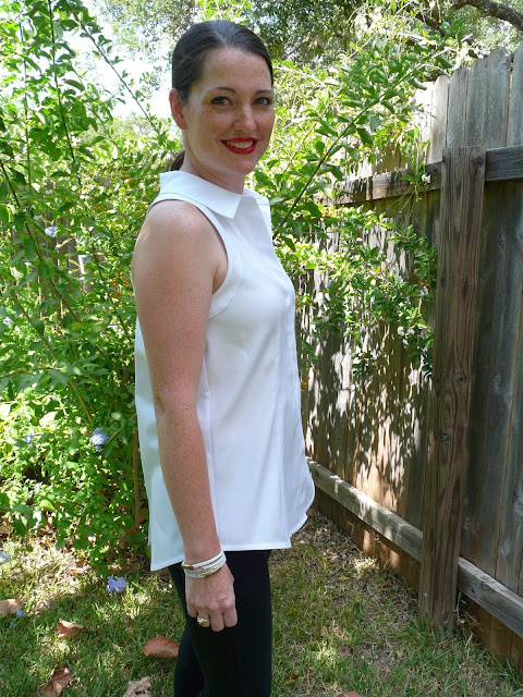 Amanda's Adventures in Sewing: Vogue 1440 - White cotton tunic w/ back ...
