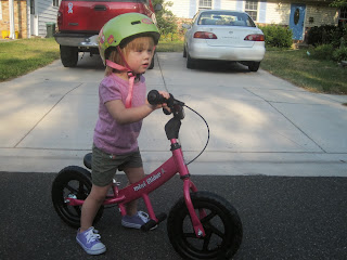 Toddler on balance bike
