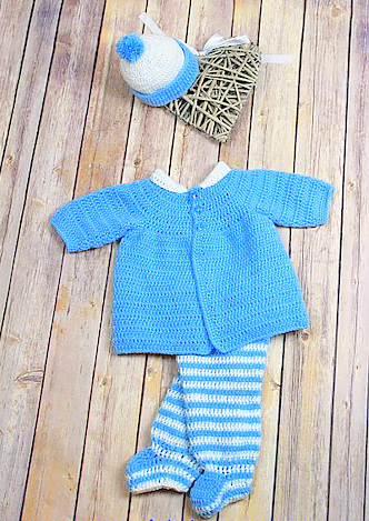 Baby coat Crochet pattern, baby pants crochet pattern, baby hat crochet pattern, baby clothing set crochet pattern #crochetbaby 