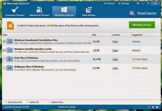 Wise Disk Cleaner 8 Phần mềm tối ưu hoá cho Windows