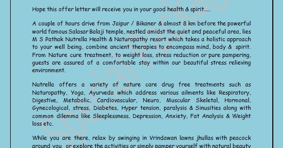 Hotel Package Offers Letter Format in Word Format Free Download
