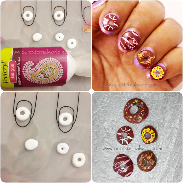 3d donut nail art