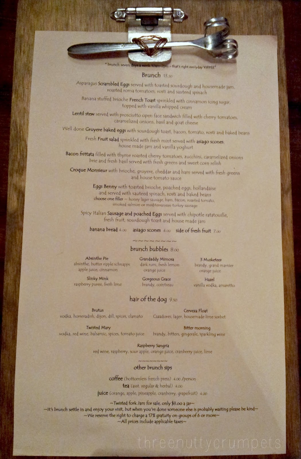 Three Nutty Crumpets Twisted Fork Bistro