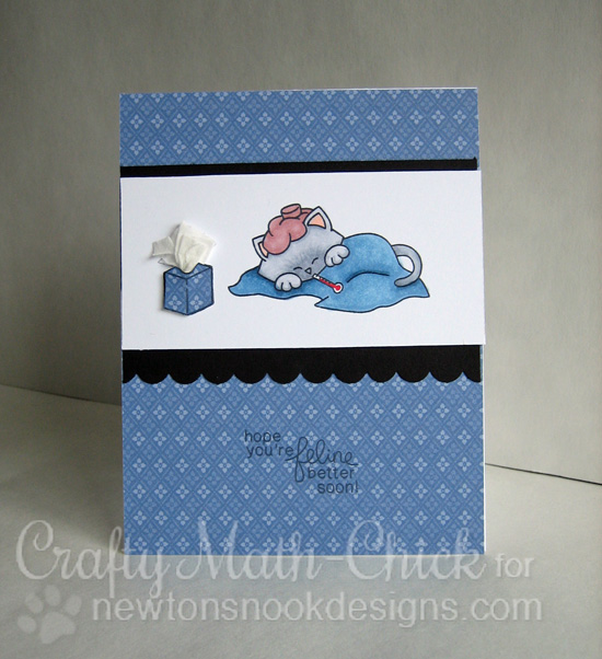 Get Well Cat card by Crafty Math-Chick | Newton's Sick Day Stamp set by Newton's Nook Designs