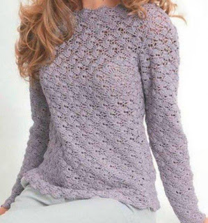 Tina's handicraft : long sleeve crochet blouse