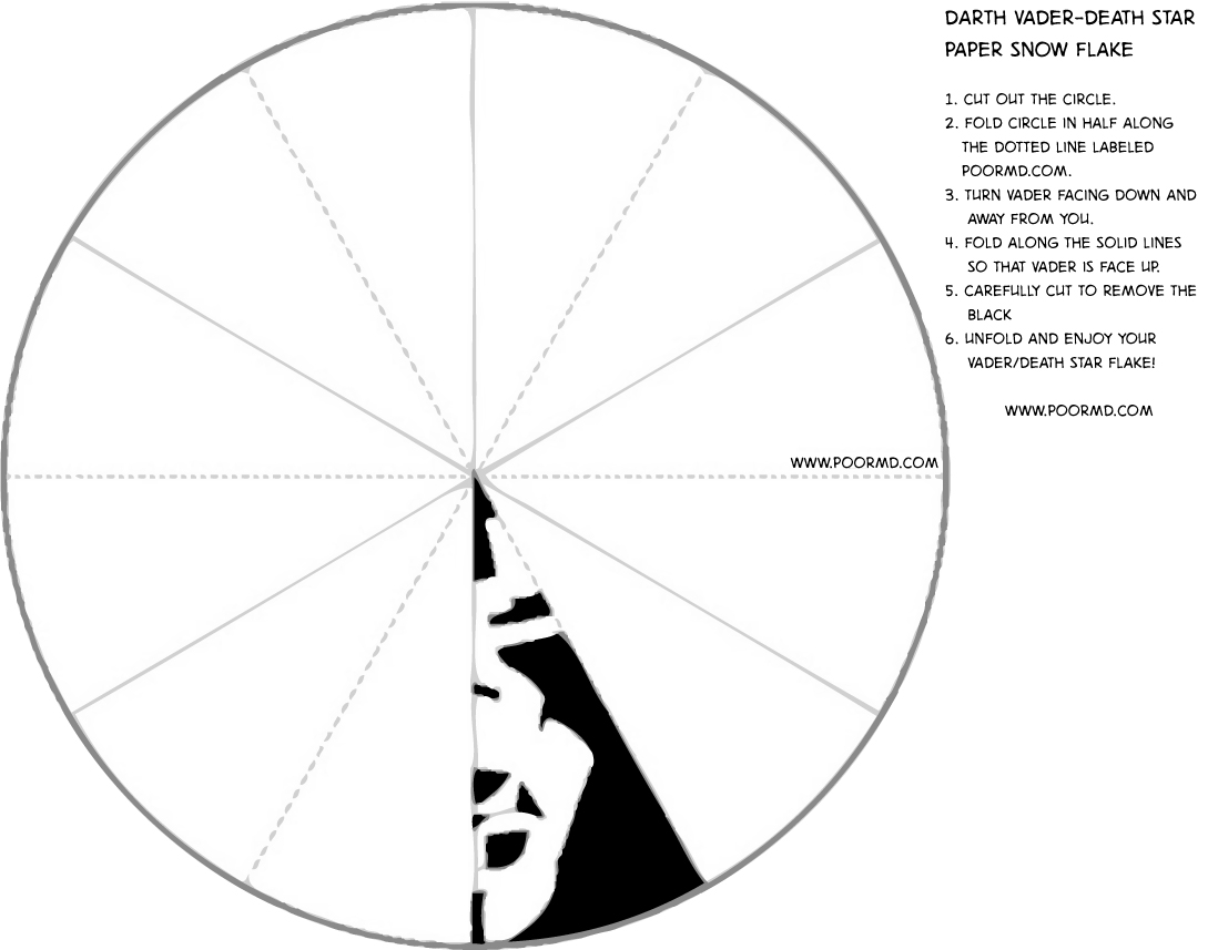 Poor MD Star Wars Paper Snowflake Instructions