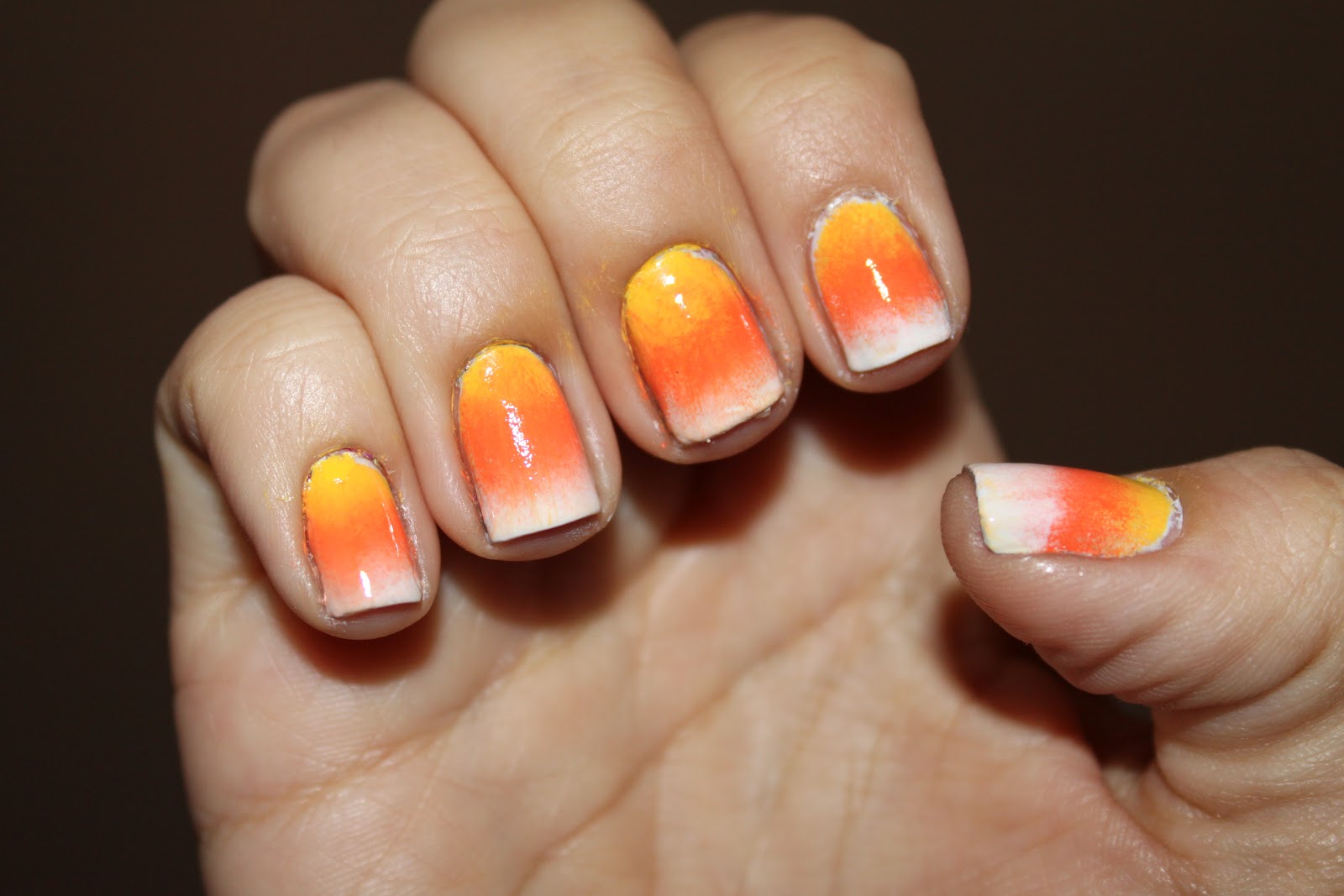 7. DIY Candy Corn Nails - wide 7