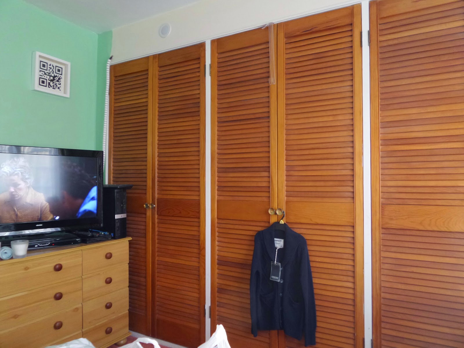 The wardrobes and "my" side of the bedroom