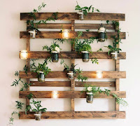 Pallets de madera reutilizados para colocar plantas Pallets de madera reutilizados para colocar plantas
