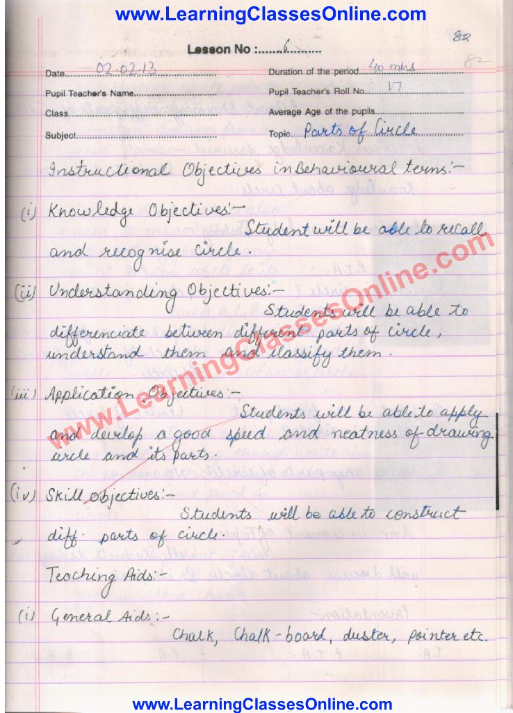Lesson Plan for Mathematics Teachers