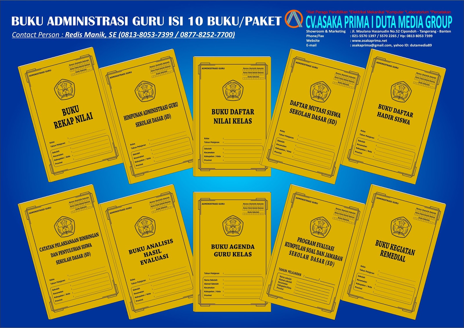 DAFTAR HARGA BUKU ADMINISTRASI SEKOLAH PAUD TK SD SMP SMA SMK tahun