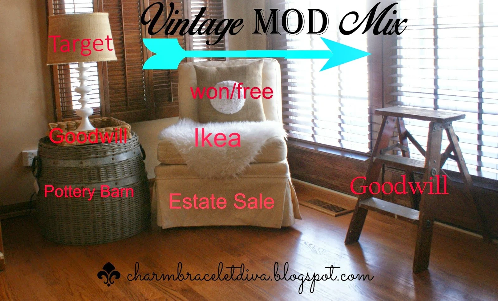Vintage mod mix of furniture and accessories