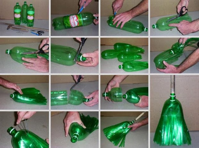 escoba con botellas de plastico escoba con botellas de plastico