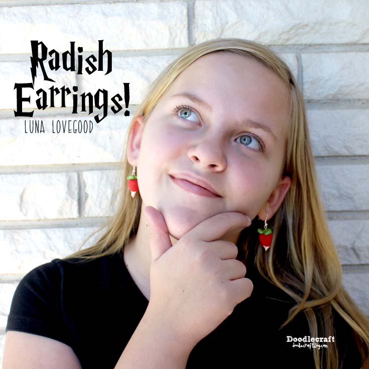 Quibbler&Radish Earrings HARRY POTTER Inspired Cover For Luna Lovegood Fan Prop 