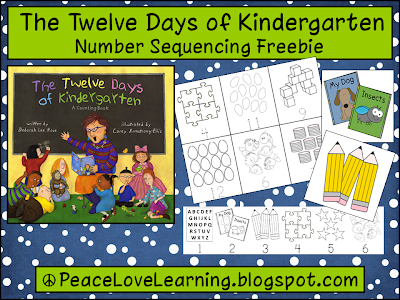 Cute number sequencing activity from Peace, Love and Learning