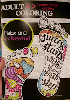 Adult Colorinf Inspiration Quotes Relax and Rewind book success starts with the first step DollarTree