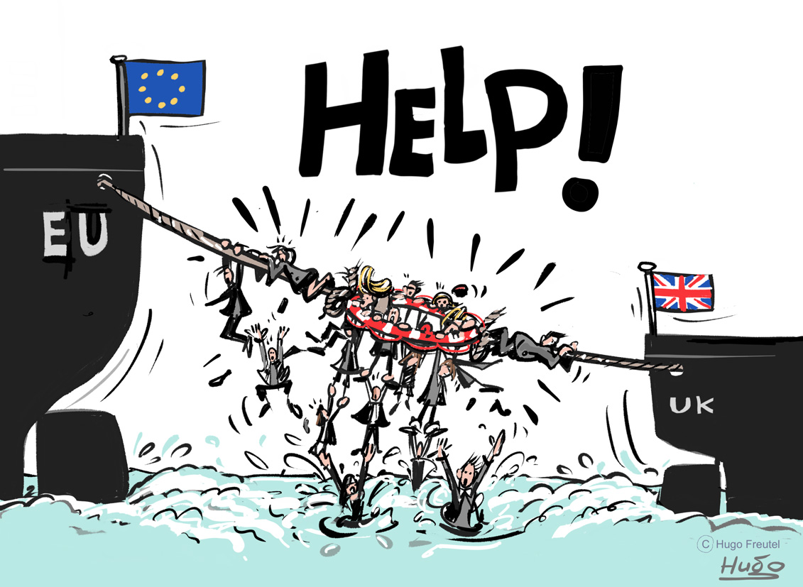Politieke Prenten cartoon Joint Backstop for North Ireland ( Brexit )