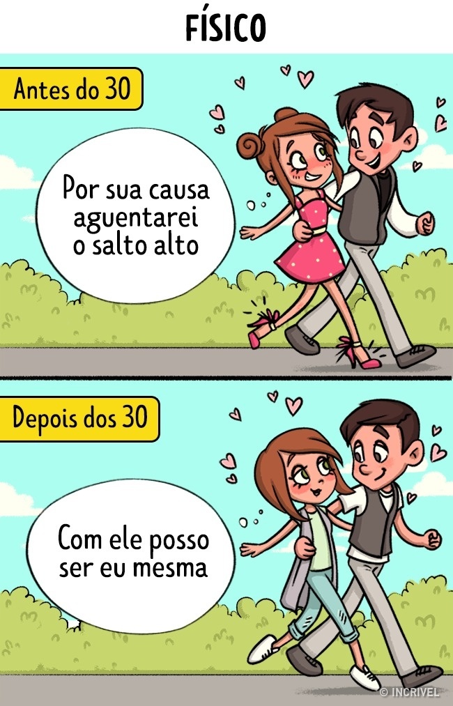 O amor antes e depois dos 30 anos O amor antes e depois dos 30 anos