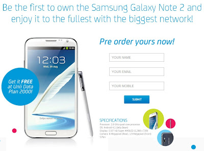 Samsung Galaxy Note II Smart Pre-order Samsung Galaxy Note II Smart Pre-order
