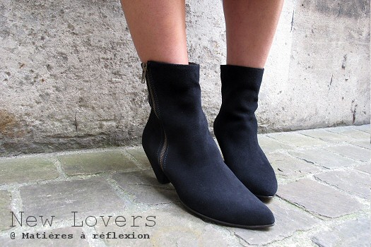 SOLDES bottines New Lovers low boots daim noir