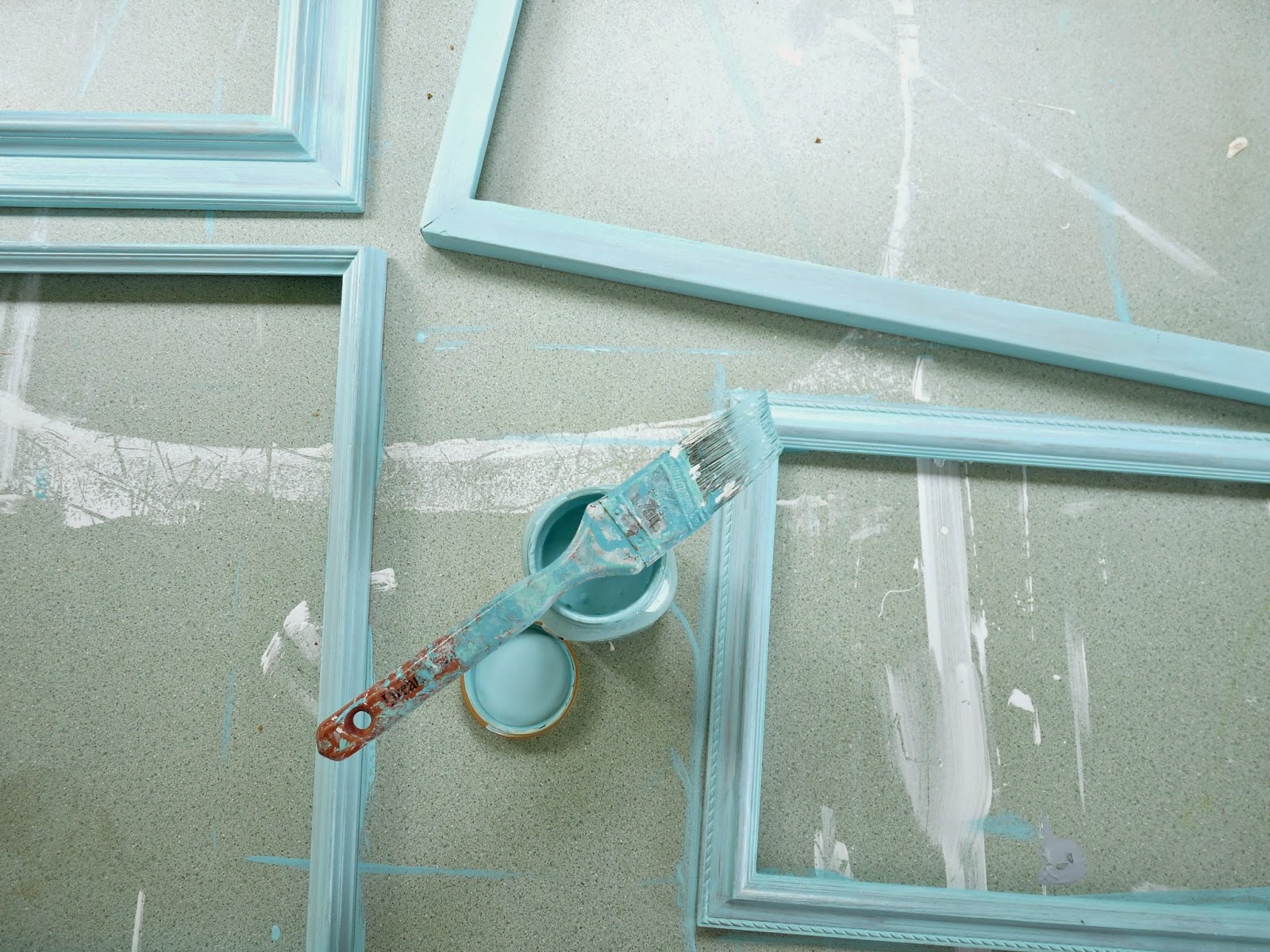 Picture frames painted mint Picture frames painted mint