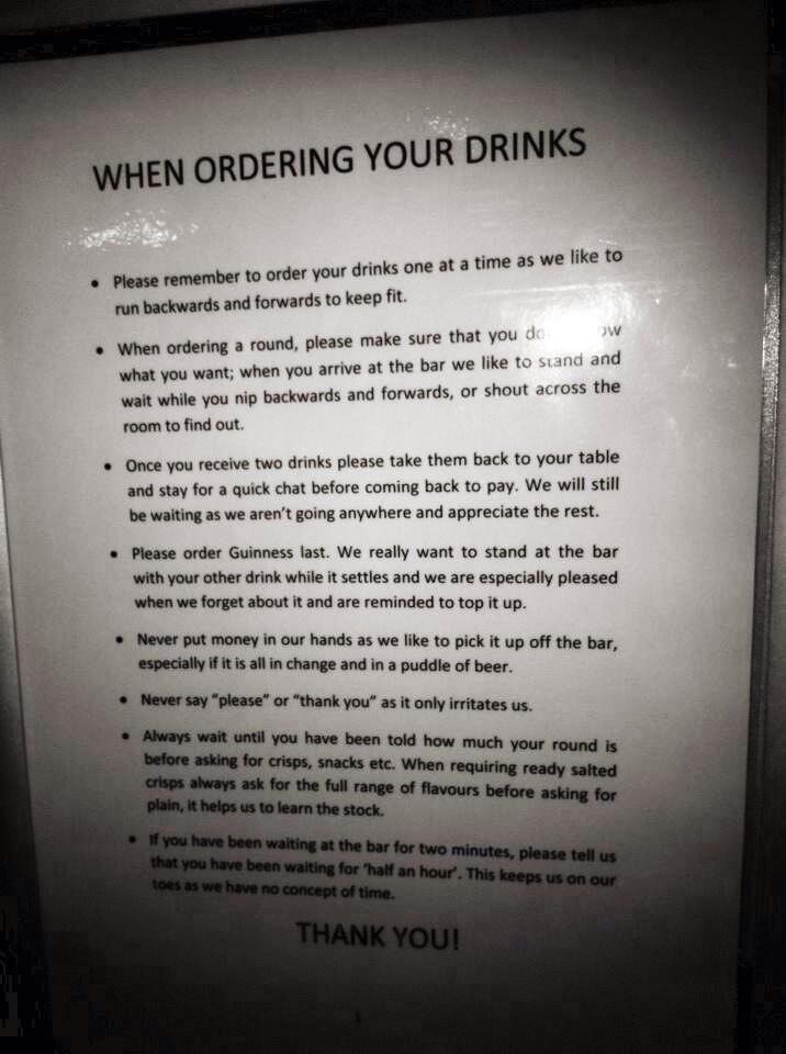 GAGAHOLISM When ordering your drinks