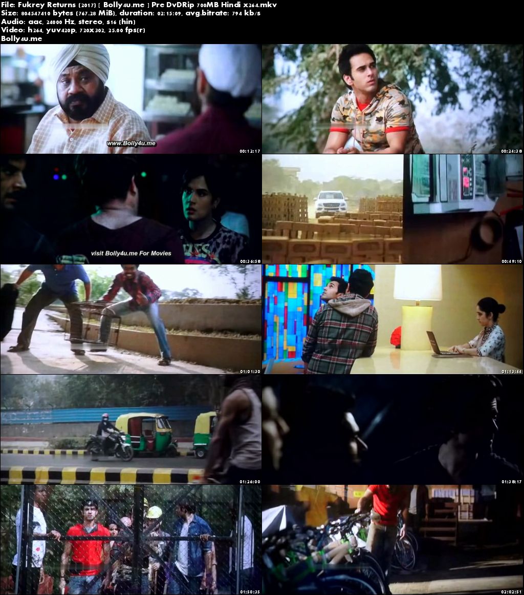 Fukrey Returns 2017 Pre DVDRip 400Mb Full Hindi Movie Download 480p